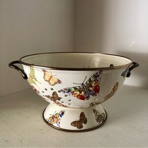 Mackenzie-Childs Butterfly Colander Courtly Check